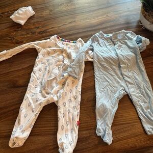 Magnetic Me Blue and White Footies Soft One Pieces